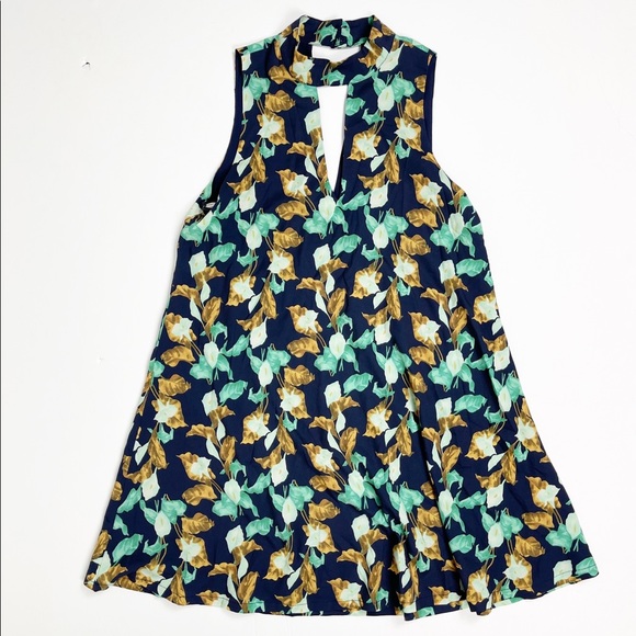Lulus JOA‎ Shaded Garden Navy Blue Floral Swing Dress S - Picture 3 of 10